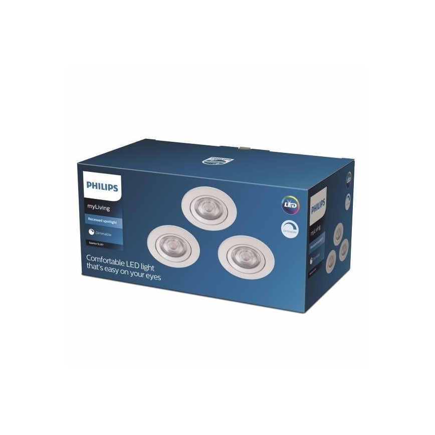 Philips - Komplekt 3 x LED Hämardatav süvistatav valgusti LED/5W/230V 2700K