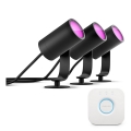 Philips - KOMPLEKT 3x hämardatav LED RGB suunavalgusti Hue LILY LED/8W/230V 2200-6500K IP65 + Hue bridge