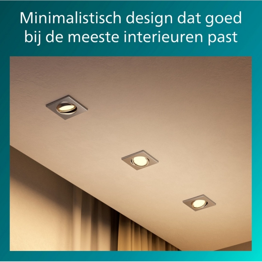 Philips - Komplekt 3x lae sisse paigaldatav valgusti PERIDOT 1xGU10/7W/230V hõbedane