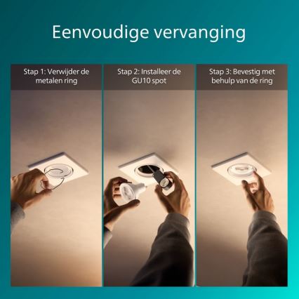 Philips - KOMPLEKT 3x laesisseehitatav valgusti PERIDOT 1xGU10/7W/230V valge