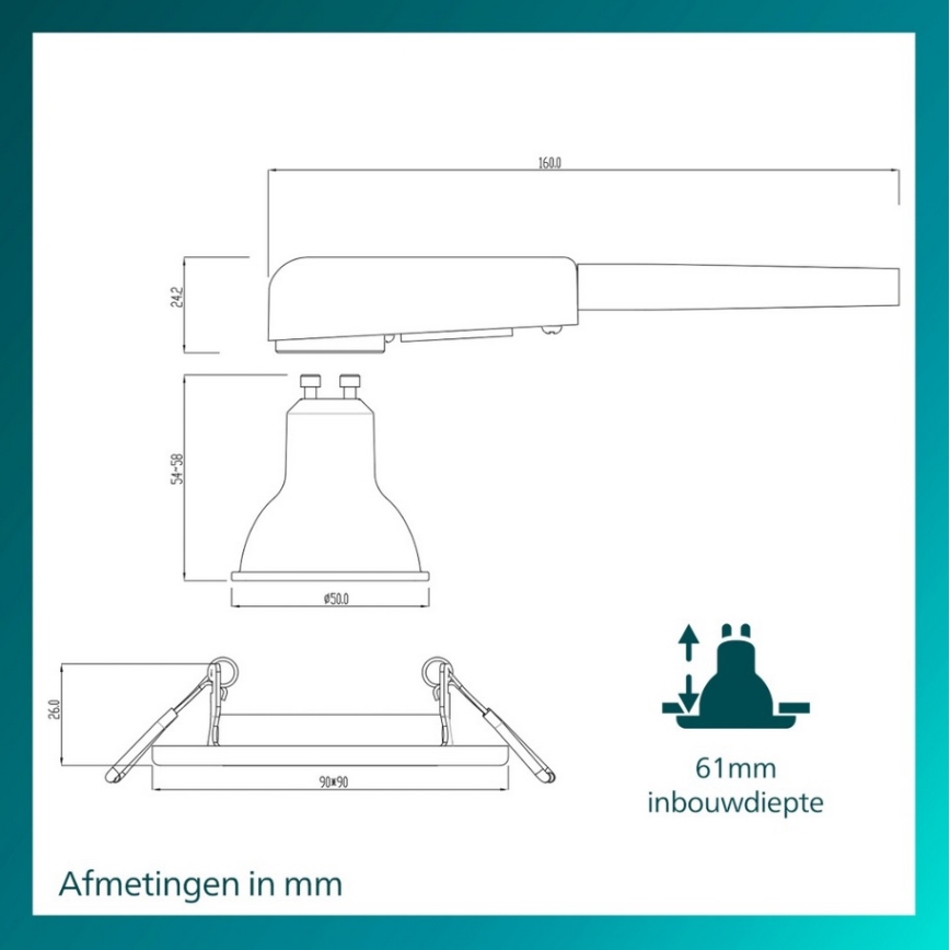 Philips - KOMPLEKT 3x laesisseehitatav valgusti PERIDOT 1xGU10/7W/230V valge