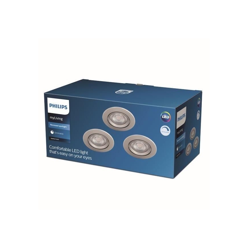 Philips - KOMPLEKT 3x LED Hämardatav süvistatav valgusti LED/5W/230V 2700K