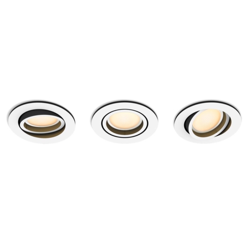 Philips - KOMPLEKT 3x LED Hämardatav süvistatav valgusti Hue MILLISKIN 1xGU10/5,7W/230V 2200-6500K