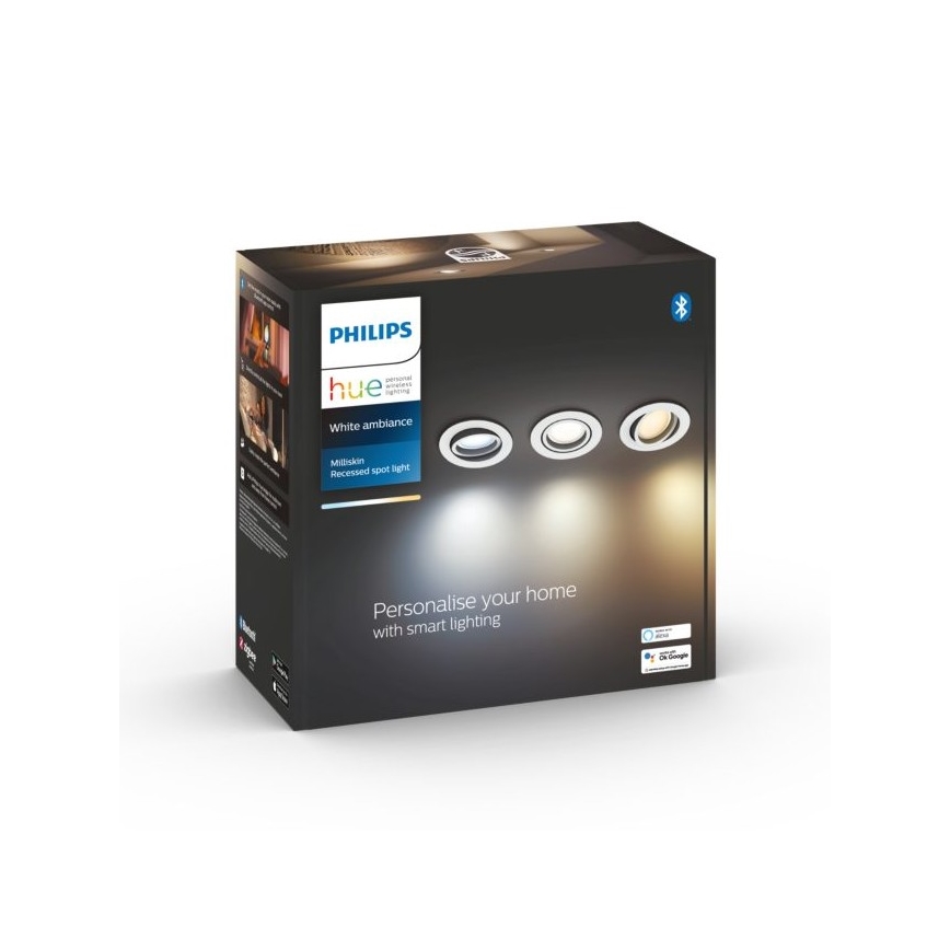 Philips - KOMPLEKT 3x LED Hämardatav süvistatav valgusti Hue MILLISKIN 1xGU10/5,7W/230V 2200-6500K