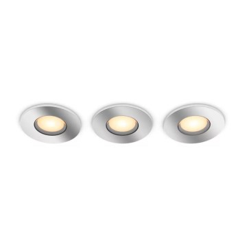 Philips - KOMPLEKT 3x LED Hämardatav süvistatav valgusti vannituppa Hue ADORE BATHROOM 1xGU10/4,2W/230V 2200-6500K IP44