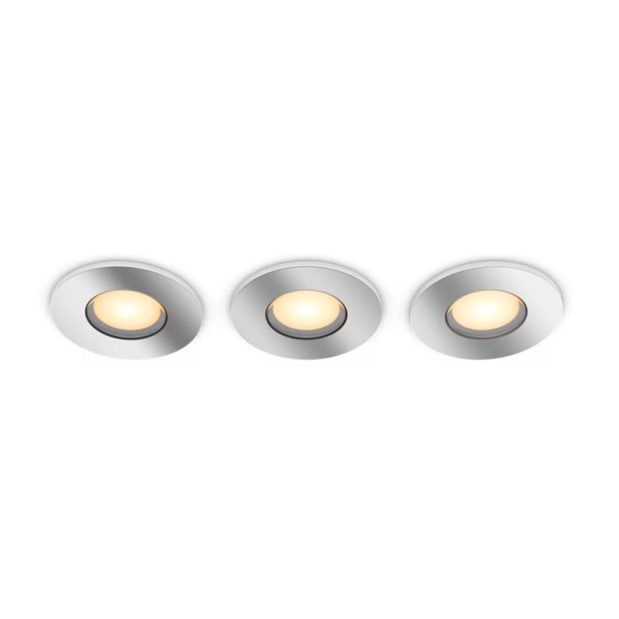 Philips - KOMPLEKT 3x LED Hämardatav süvistatav valgusti vannituppa Hue ADORE BATHROOM 1xGU10/4,2W/230V 2200-6500K IP44