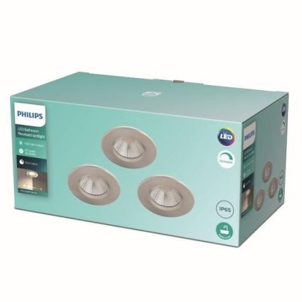 Philips - KOMPLEKT 3x LED Hämardatav vannitoavalgusti LED/5,5W/230V 2700K IP65