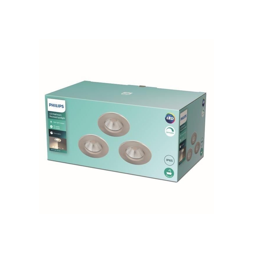 Philips - KOMPLEKT 3x LED Hämardatav vannitoavalgusti LED/5,5W/230V 2700K IP65