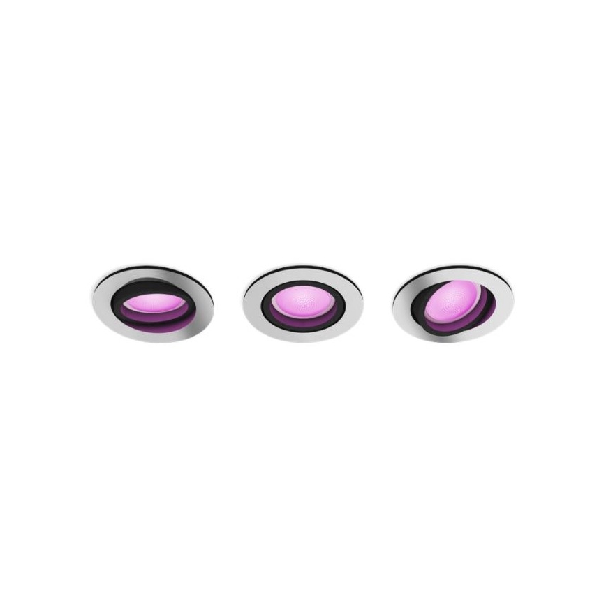 Philips - KOMPLEKT 3x LED RGB Hämardatav süvistatav valgusti Hue CENTURA 1xGU10/5,7W/230V 2000-6500K