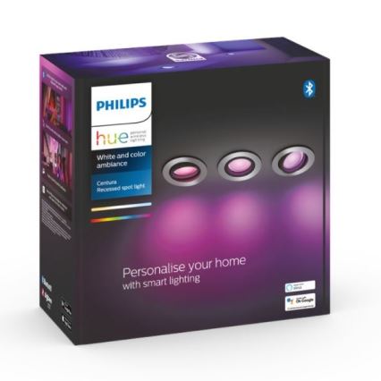 Philips - KOMPLEKT 3x LED RGB Hämardatav süvistatav valgusti Hue CENTURA 1xGU10/5,7W/230V 2000-6500K