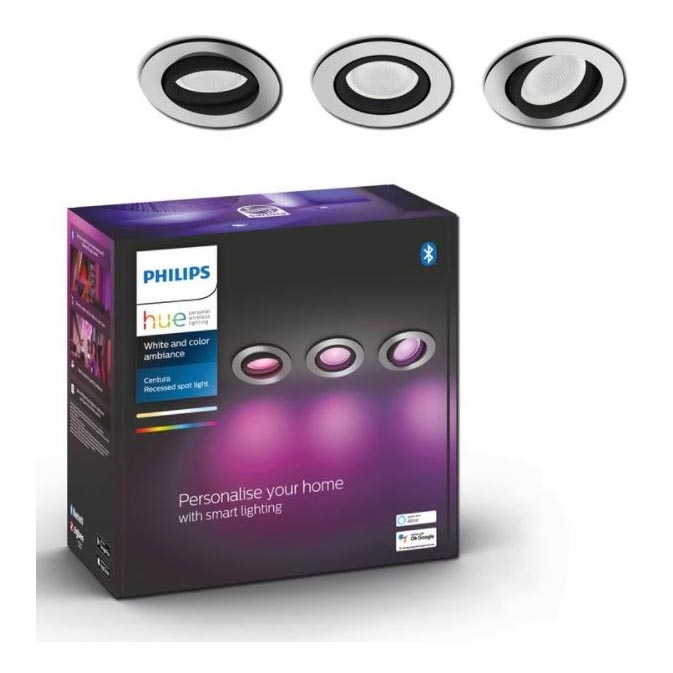 Philips - KOMPLEKT 3x LED RGB Hämardatav süvistatav valgusti Hue CENTURA 1xGU10/5,7W/230V 2000-6500K