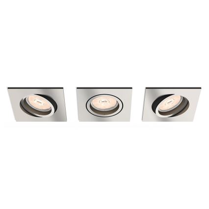 Philips - Komplekt 3x LED RGBW hämardatavat lae sissepaigaldatavat valgustit DONEGAL 3xGU10/4,8W/230V + kaugjuhtimispult