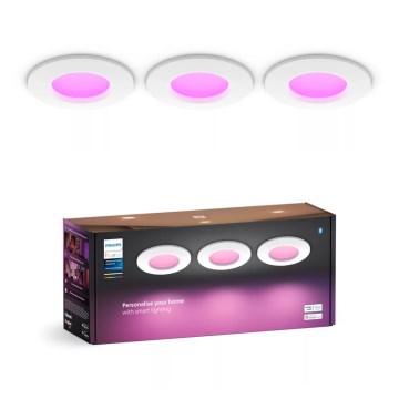 Philips - KOMPLEKT 3x LED RGBW Hämardatav süvistatav valgusti vannituppa Hue SLIM LED/8,3W/230V IP44 2000-6500K