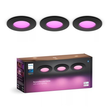 Philips - KOMPLEKT 3x LED RGBW Hämardatav süvistatav valgusti vannituppa Hue SLIM LED/8,3W/230V IP44 2000-6500K