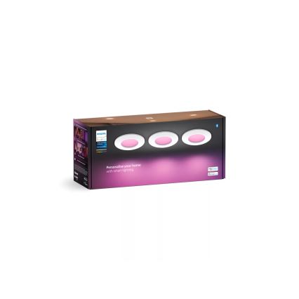 Philips - KOMPLEKT 3x LED RGBW Hämardatav süvistatav valgusti vannituppa Hue SLIM LED/8,3W/230V IP44 2000-6500K