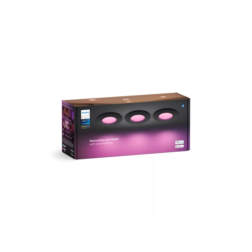 Philips - KOMPLEKT 3x LED RGBW Hämardatav süvistatav valgusti vannituppa Hue SLIM LED/8,3W/230V IP44 2000-6500K