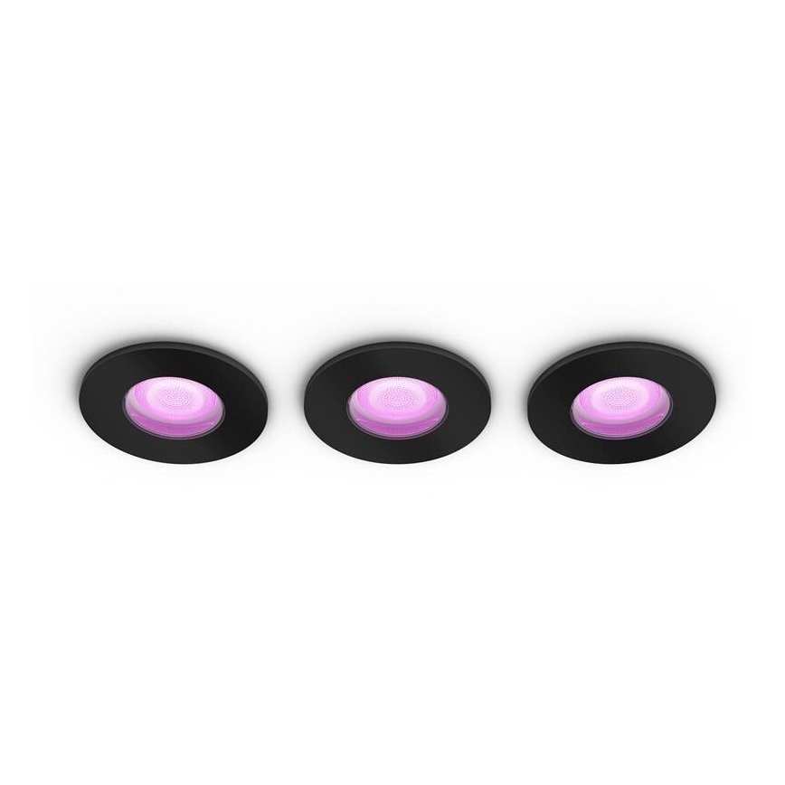 Philips -Komplekt 3x LED RGBW Hämardatav süvistatav valgusti vannituppa Hue XAMENTO 1xGU10/5,7W/230V 2200-6500K IP44