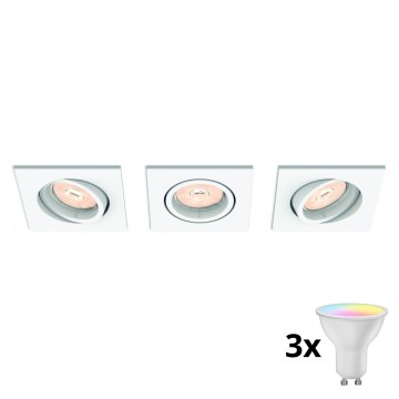 Philips - komplekt 3x LED RGBW hämardatavat lae sisse ehitatavat valgustit 1xGU10/4,8W/230V valge + kaugjuhtimispult