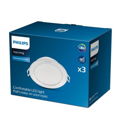 Philips - KOMPLEKT 3x LED Süvistatav valgusti 1xLED/3,5W/230V 2700K