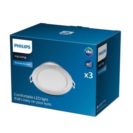 Philips - KOMPLEKT 3x LED Süvistatav valgusti LED/3,5W/230V 2700K