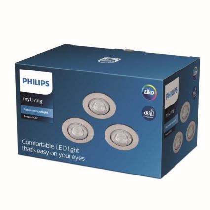 Philips - KOMPLEKT 3x LED Süvistatav valgusti LED/4.5W/230V 2,700K
