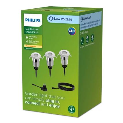 Philips - KOMPLEKT 3x LED Süvistatav välivalgusti SPORE LED/1W/24/230V IP67
