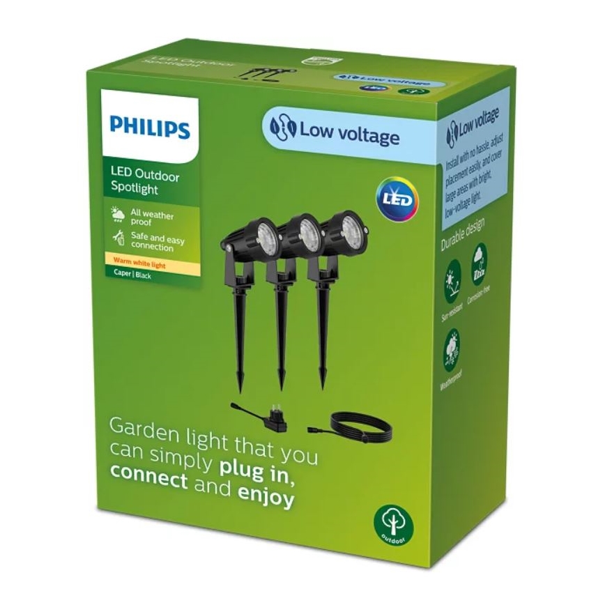 Philips - KOMPLEKT 3x LED Väli kohtvalgusti CASPER LED/1,5W/24/230V IP44