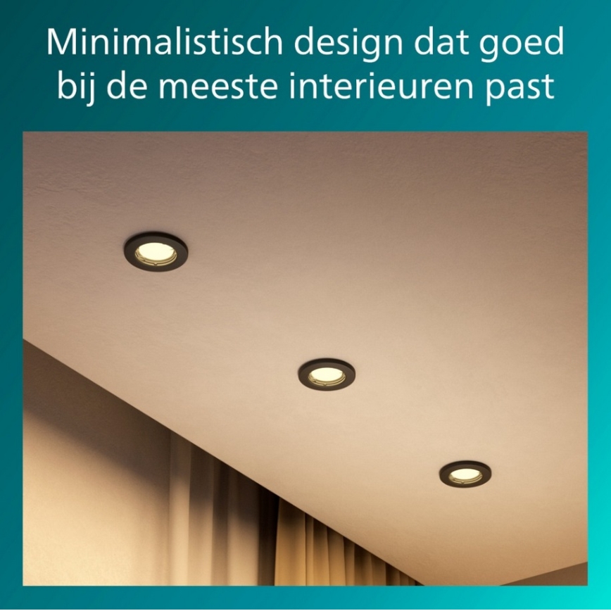 Philips - komplekt 3x sisseehitatavat laevalgustit PERIDOT 1xGU10/7W/230V must