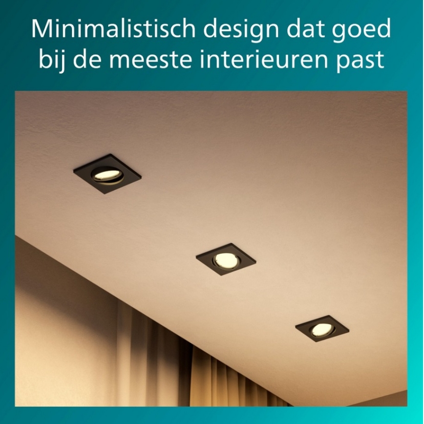 Philips - Komplekt 3x sisseehitatud laevalgustit PERIDOT 1xGU10/7W/230V must