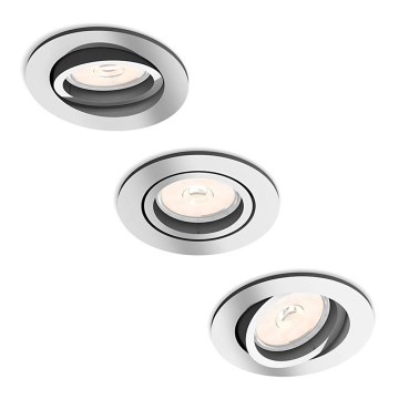 Philips - KOMPLEKT 3x Süvistatav valgusti 1xGU10/5,5W/230V kroom