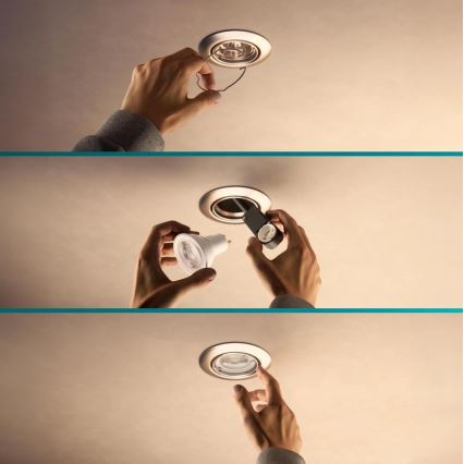 Philips - Komplekt 3x süvistatavaid laevalgusteid PERIDOT 1xGU10/7W/230V valge