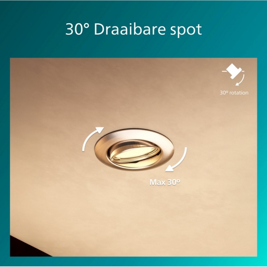 Philips - Komplekt 3x süvistatavat laevalgustit PERIDOT 1xGU10/7W/230V hõbedane