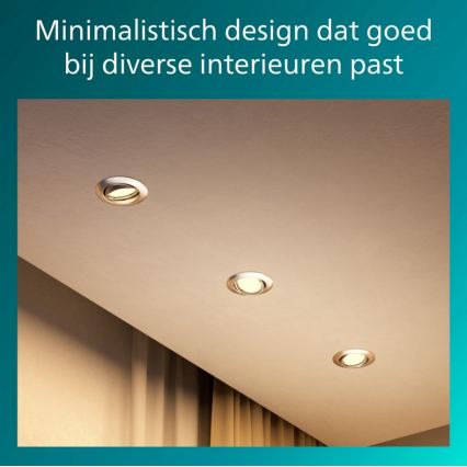 Philips - Komplekt 3x süvistatavat laevalgustit PERIDOT 1xGU10/7W/230V hõbedane