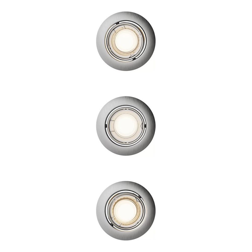 Philips - Komplekt 3x süvistatavat laevalgustit PERIDOT 1xGU10/7W/230V hõbedane