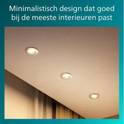 Philips - KOMPLEKT 3x süvistatavat laevalgustit PERIDOT 1xGU10/7W/230V, hõbedane