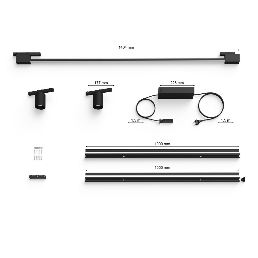 Philips - KOMPLEKT 3xLED RGB Hämardatav seina kohtvalgusti rööbasüsteemile Hue PERIFO LED/39,9W/230V 2000-6500K