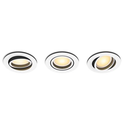 Philips - KOMPLEKT 3x LED Hämardatav süvistatav valgusti Hue MILLISKIN 1xGU10/4,2W/230 2200-6500K