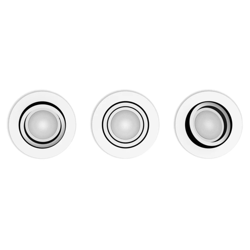 Philips - KOMPLEKT 3x LED Hämardatav süvistatav valgusti Hue MILLISKIN 1xGU10/4,2W/230 2200-6500K