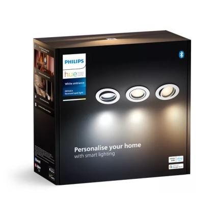 Philips - KOMPLEKT 3x LED Hämardatav süvistatav valgusti Hue MILLISKIN 1xGU10/4,2W/230 2200-6500K