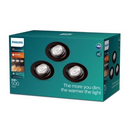 Philips - KOMPLEKT 3xLED Hämardatav süvistatav valgusti IMPALA Warm Glow LED/6W/230V 2200-2700K