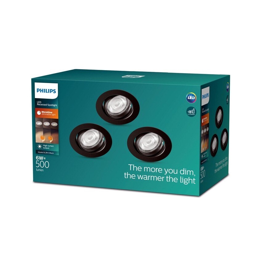 Philips - KOMPLEKT 3xLED Hämardatav süvistatav valgusti IMPALA Warm Glow LED/6W/230V 2200-2700K