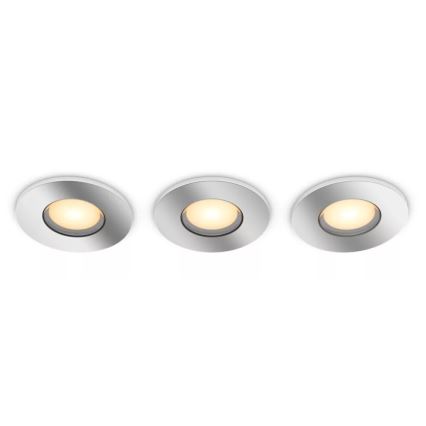 Philips - KOMPLEKT 3x LED Hämardatav süvistatav valgusti vannituppa Hue ADORE BATHROOM 1xGU10/4,2W/230V 2200-6500K IP44