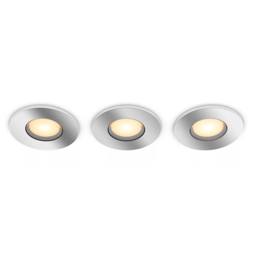 Philips - KOMPLEKT 3x LED Hämardatav süvistatav valgusti vannituppa Hue ADORE BATHROOM 1xGU10/4,2W/230V 2200-6500K IP44