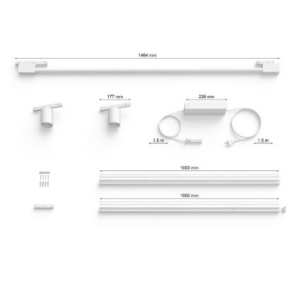 Philips - Komplekt 3xLED Hämardatav kohtvalgusti rööbassüsteemi jaoks Hue PERIFO LED/39,9W/230V 2000-6500K