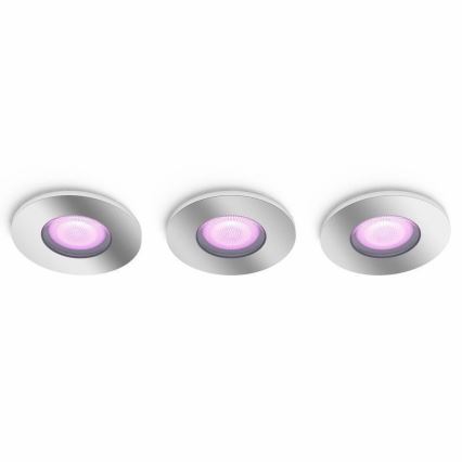 Philips - KOMPLEKT 3xLED RGB Hämardatav vannitoavalgusti Hue XAMENTO 1xGU10/5,7W/230V IP44 2000-6500K