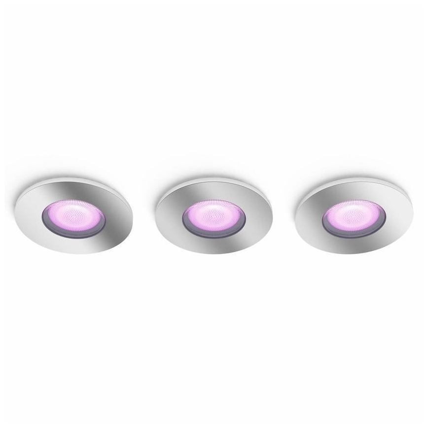 Philips - KOMPLEKT 3xLED RGB Hämardatav vannitoavalgusti Hue XAMENTO 1xGU10/5,7W/230V IP44 2000-6500K