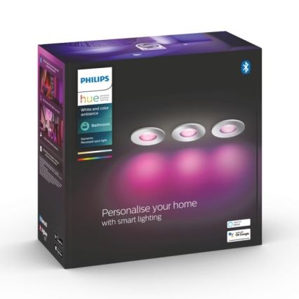 Philips - KOMPLEKT 3xLED RGB Hämardatav vannitoavalgusti Hue XAMENTO 1xGU10/5,7W/230V IP44 2000-6500K