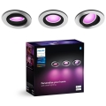 Philips - KOMPLEKT 3xLED RGBW Hämardatav süvistatav valgusti Hue CENTURA 1xGU10/4,2W/230V 2000-6500K