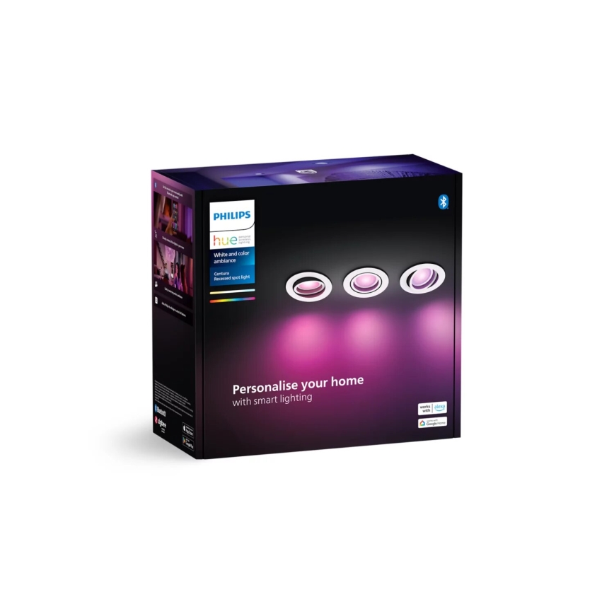 Philips - KOMPLEKT 3xLED RGBW Hämardatav süvistatav valgusti Hue CENTURA 1xGU10/4,2W/230V 2000-6500K