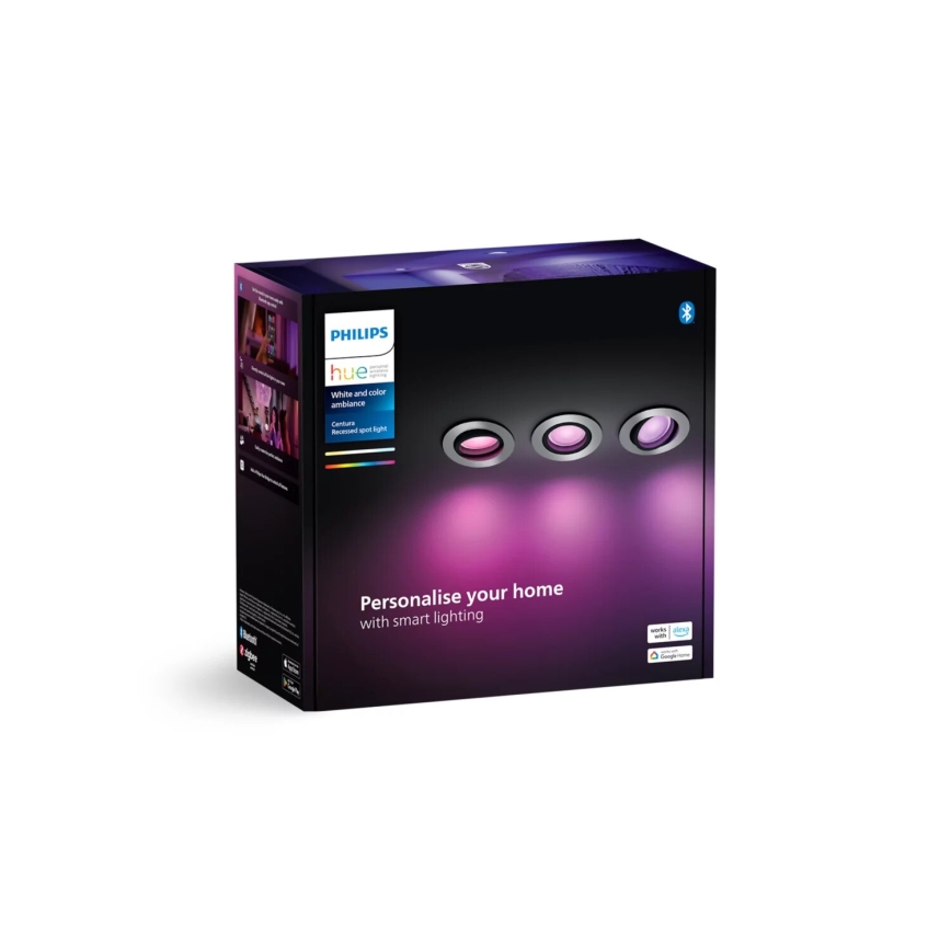 Philips - KOMPLEKT 3xLED RGBW Hämardatav süvistatav valgusti Hue CENTURA 1xGU10/4,2W/230V 2000-6500K